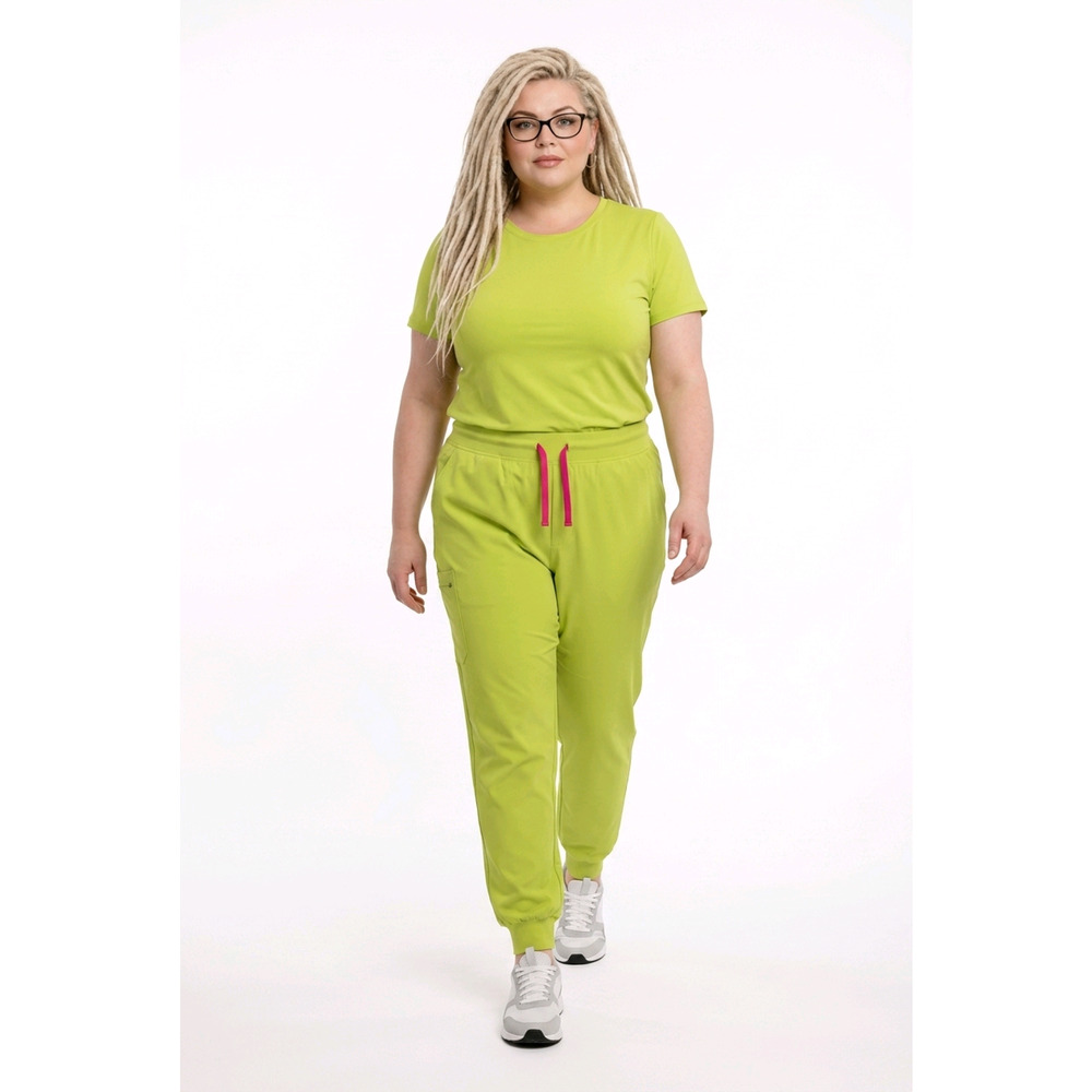 FIGS Zamora Jogger Scrub Pants 5XLT Electric Lemon Pink Drawstring NEW